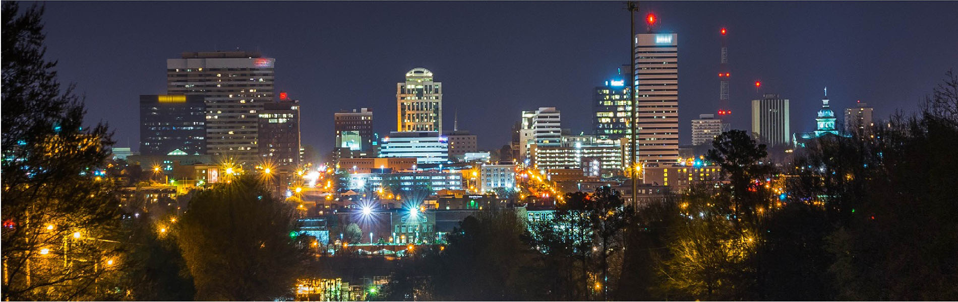 Nighttime City of Columbia skyline